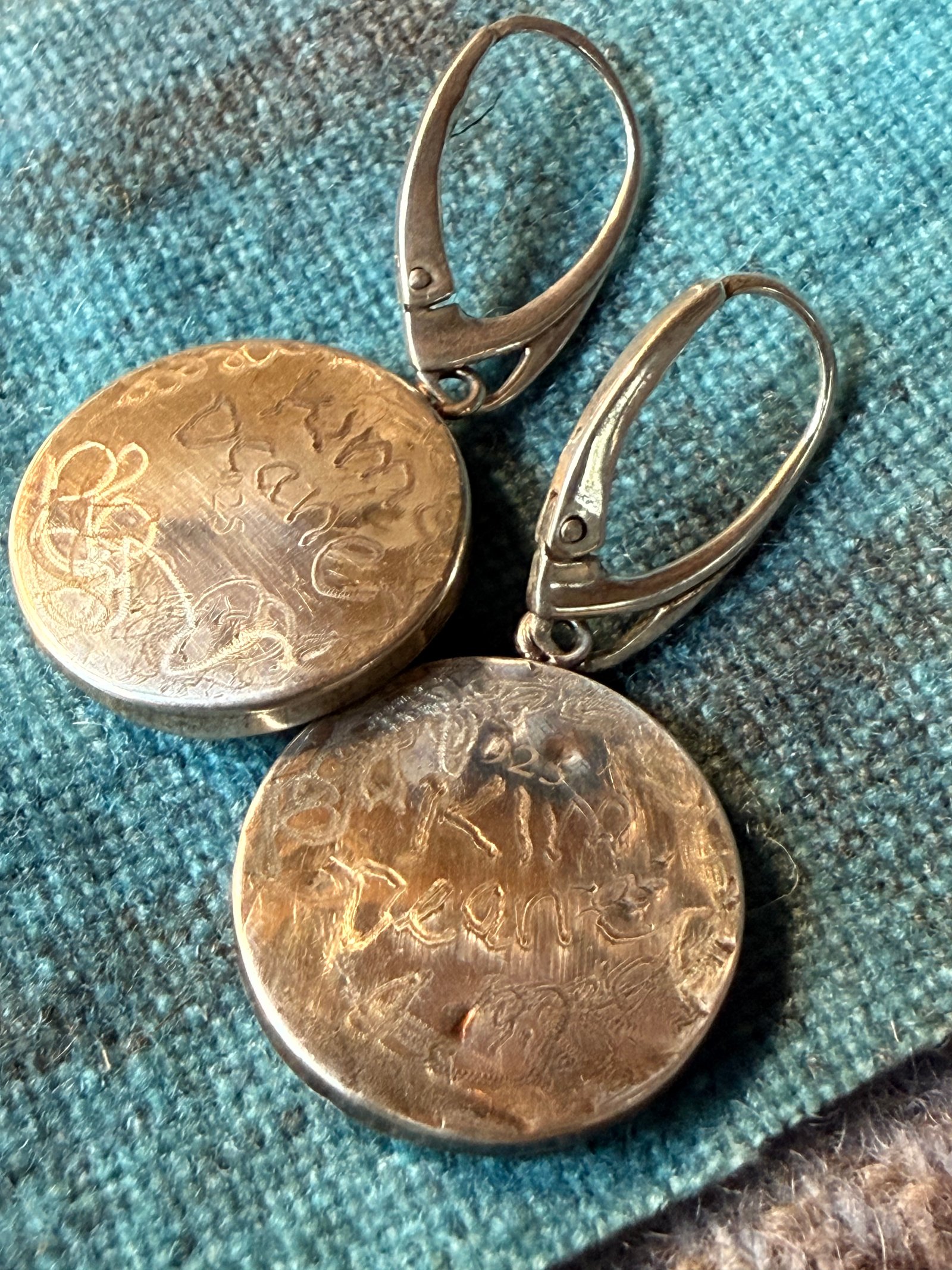Original mini water color - sterling silver earrings photo 3